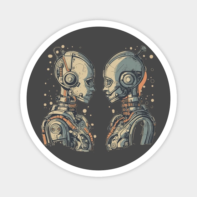 Two cyborgs in love - Love is love Magnet by Unelmoija